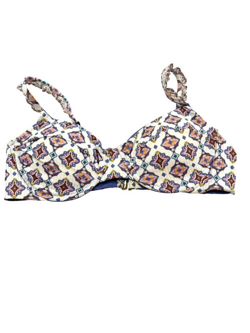 NWOT Becca Marrakesh Printed Bikini Top L Multicolor Adjustable Straps underwire